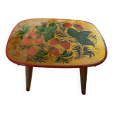 Old gilded wooden stool decorated vintage Russian craftsmanship