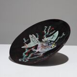 Coupe poisson en céramique émaillée, 1950s
