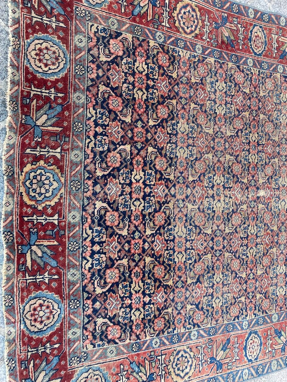 Antique Iranian Tabriz Handmade Rug 134x178 cm