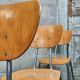 Lot de 6 chaises type ecole chrome et bois 1970