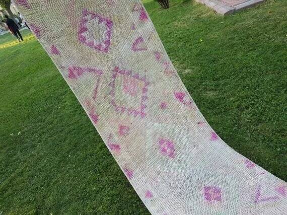 Vintage Turkish hallway rug 78x351 cm