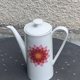 Arzberg Germany white porcelain coffee pot, numbered, designer motif