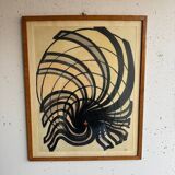 Abstract – dynamic black composition on a beige background