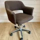 Vintage Mid-Century brown office chair with wheels from the 1970s.