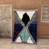 Colorful Boucherouite Berber rug - 133 x 188 cm