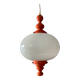 Space Age pendant light in opaline and wood