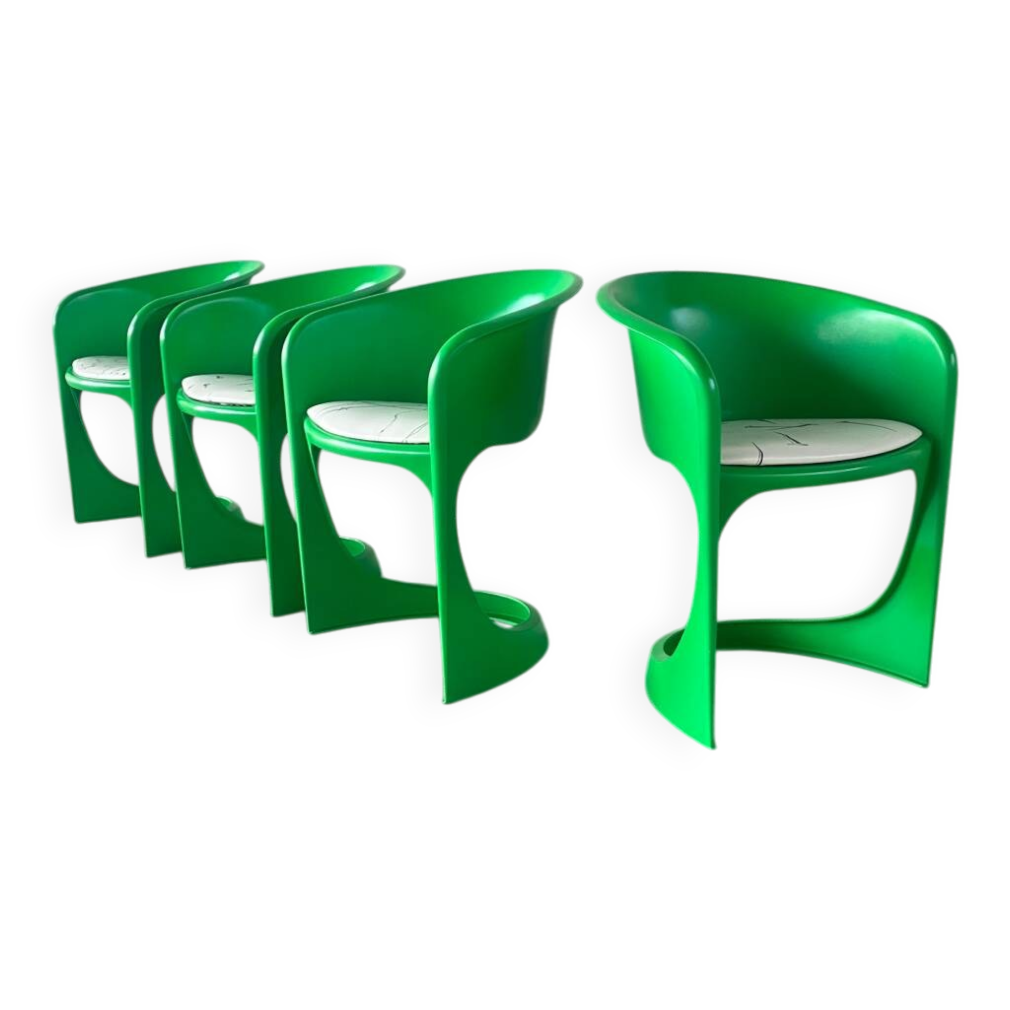 Set of four Steen Ostergaard chairs for Cado, Denmark, 1974.