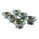 Set of 6 stainless steel ice cream bowls, wide base, Design, 1970 - 4.2 x 9 cm