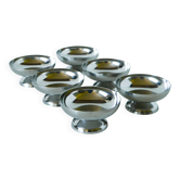 Lot de 6 coupes à glace en inox, pieds large, Design, 1970 - 4.2 X 9 cm