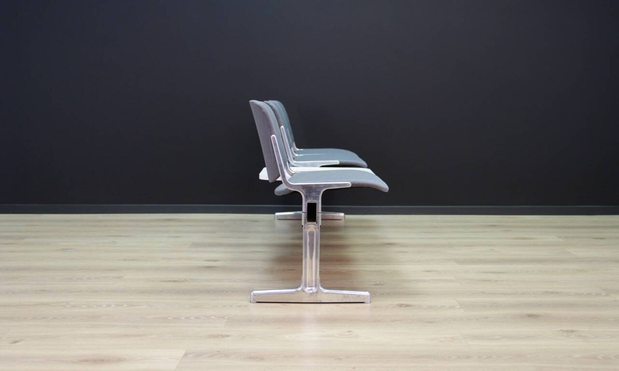Grey aluminium bench, Danish design, 1960s, production: Denmark