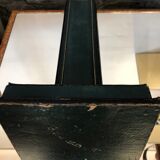 Pied de lampe en cuir vert vers 1960