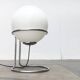 Lampe boule sur pied en verre et chrome Space Age