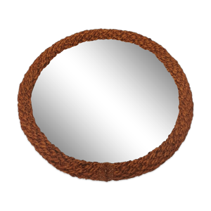 Plateau miroir en corde