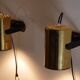 Pair of Scandinavian design wall lights in brass 1970