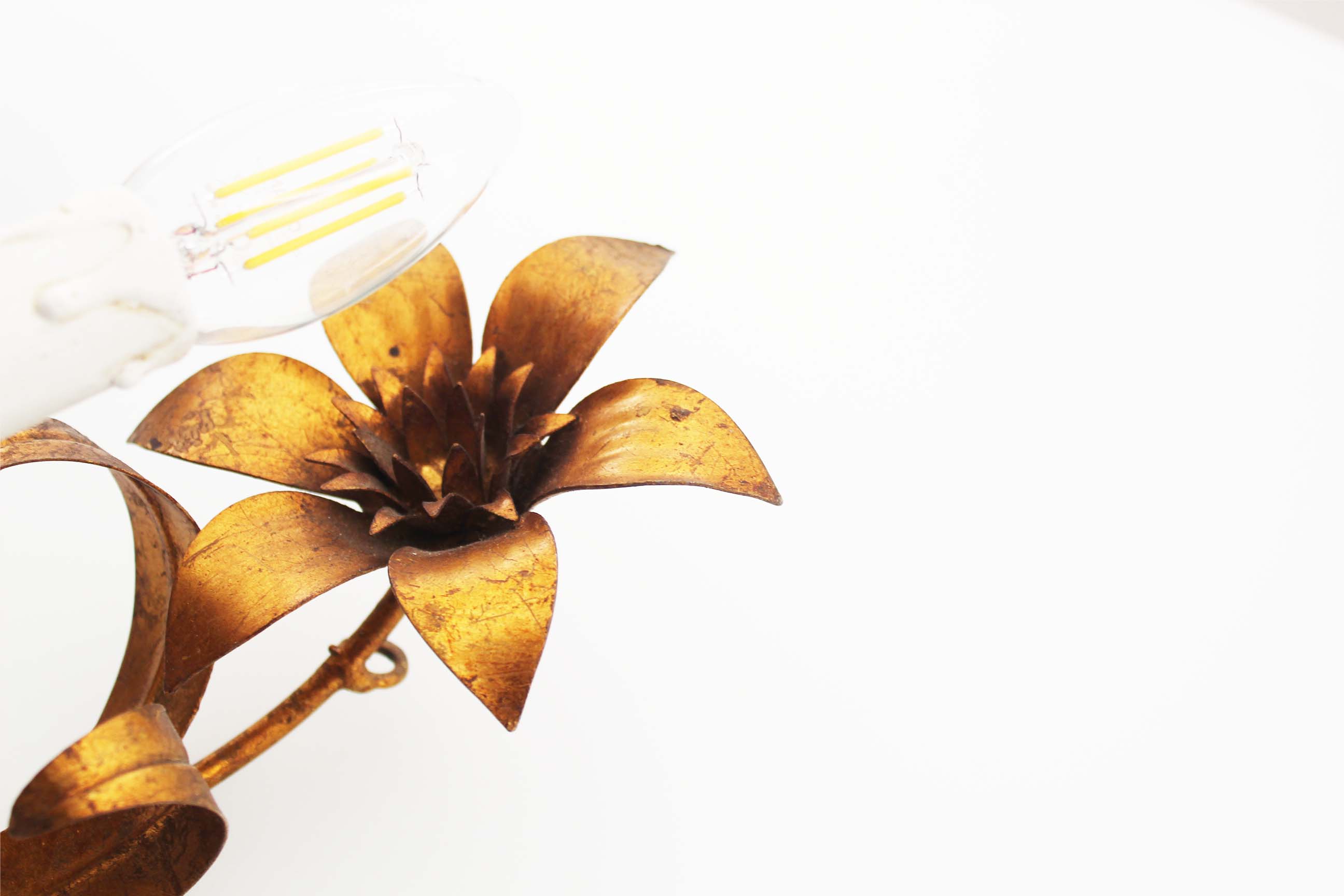 Pair of Vintage Gilt Flower Scones by Hans Kögl