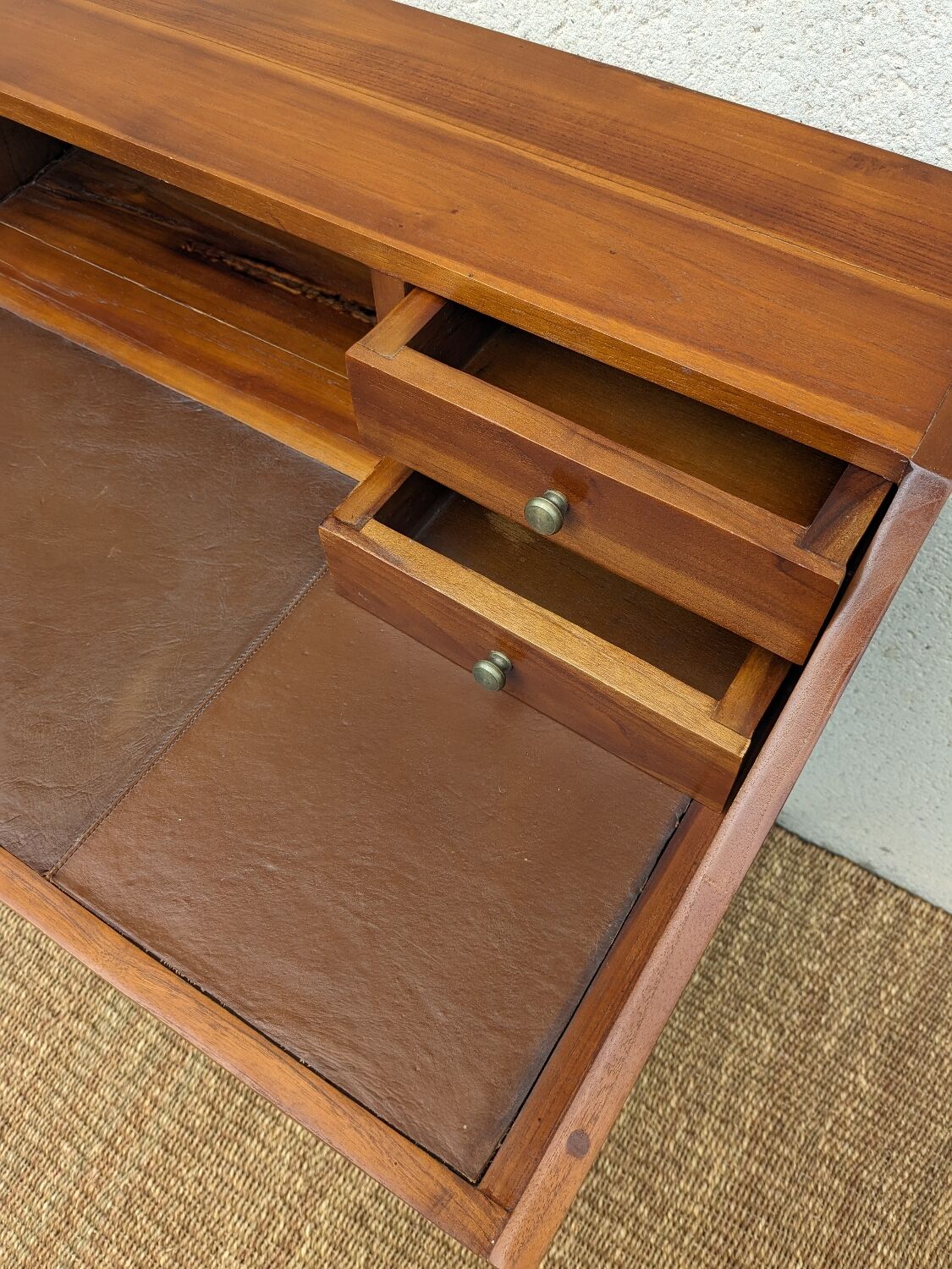 Bureau style colonial en teck massif