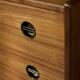 Mid-century modern Danish high chest of drawers in teak with brass handles, 1960s