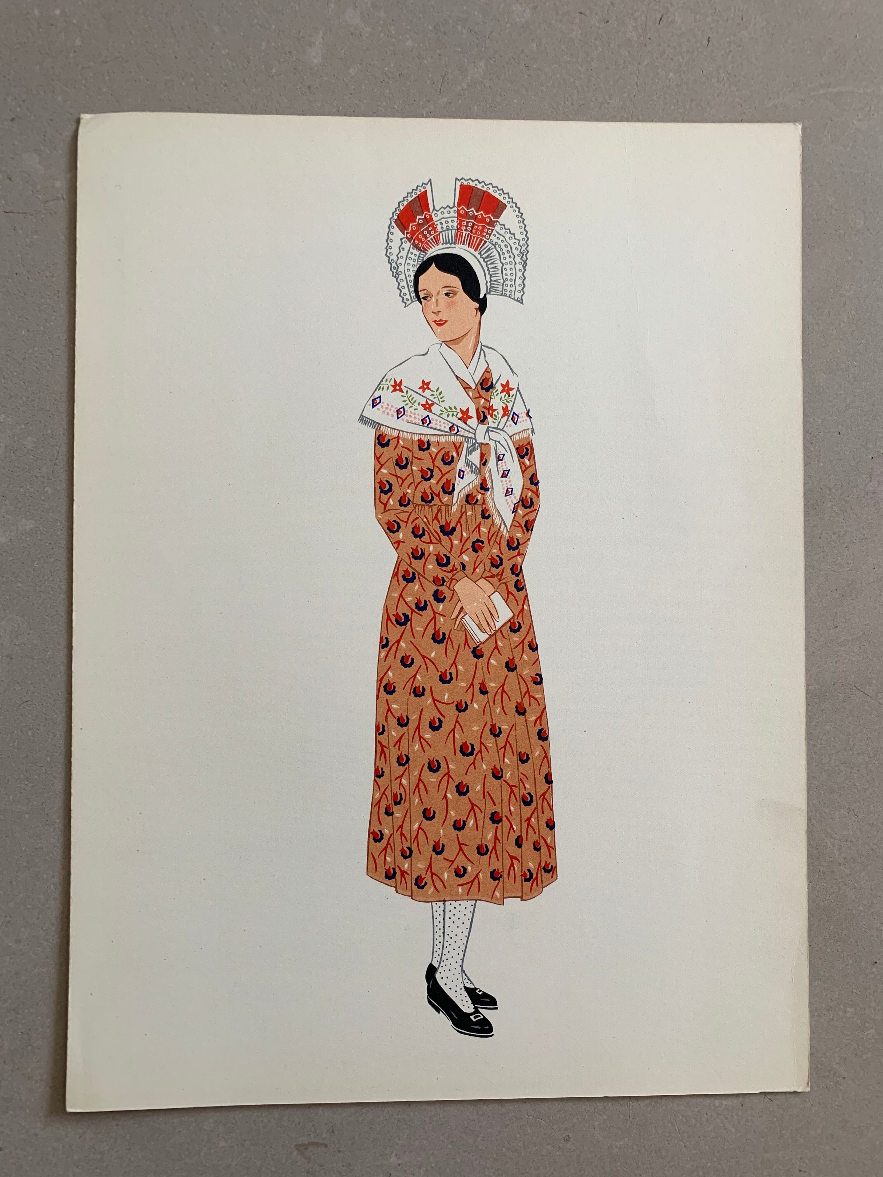 Lithographie costumes nationaux - Champagne