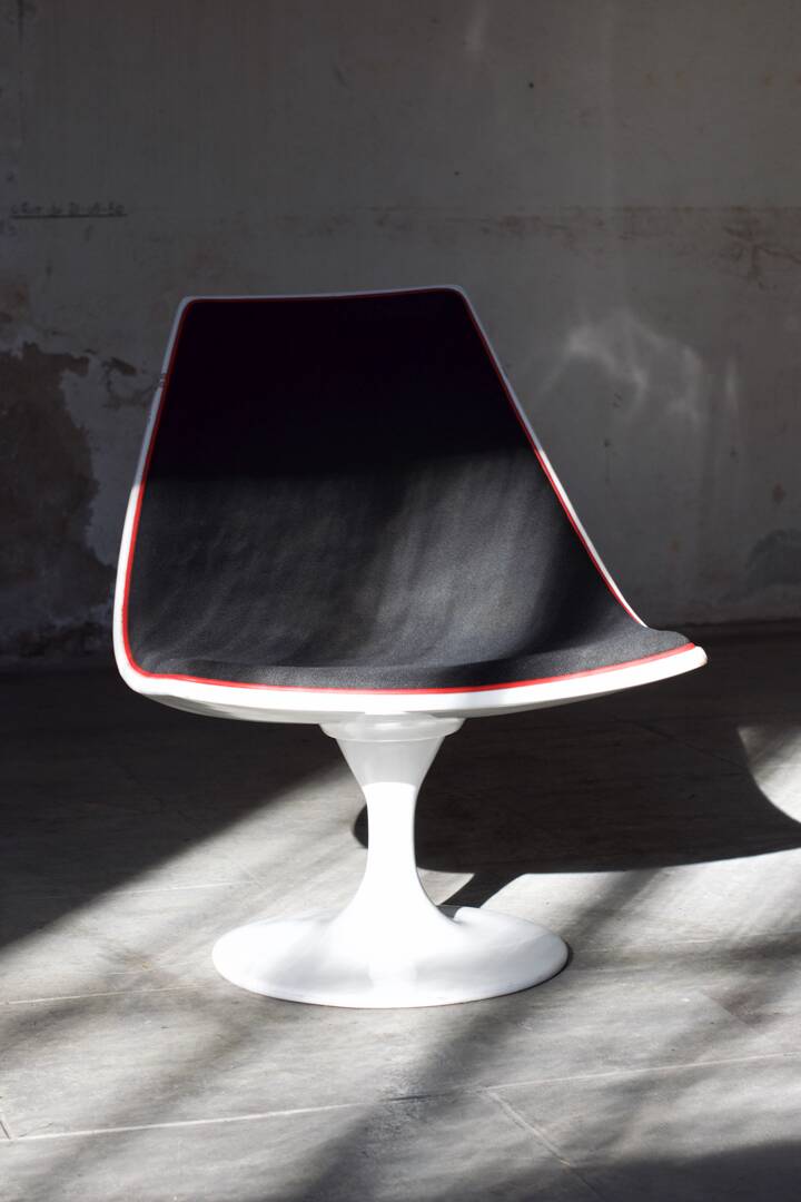 Space Age armchair lacquered fiber and fabrics 1970