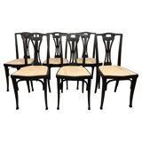 Set of 6 dining chairs no.319 by J&J Kohn