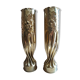 Pair of vases with floral decoration Art Nouveau in brass