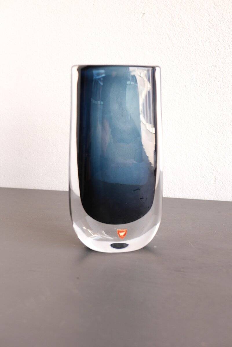 Vase et coupelle en verre par Landberg pour Orrefors