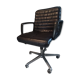Fauteuil de bureau pivotant en cuir vintage 1970