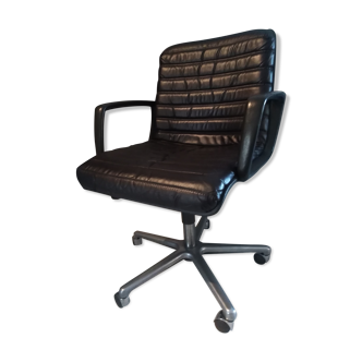 1970 vintage leather swivel office chair