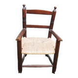 Ancien fauteuil pour enfant bois & paille