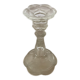 Ancien bougeoir fleur verre moulé