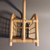 Vintage rattan magazine holder