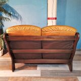 Canapé cuir 2 places 1970s