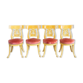 Ensemble de 4 chaises, italie, bois doré, vers 1950