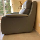 Gray leather sofa