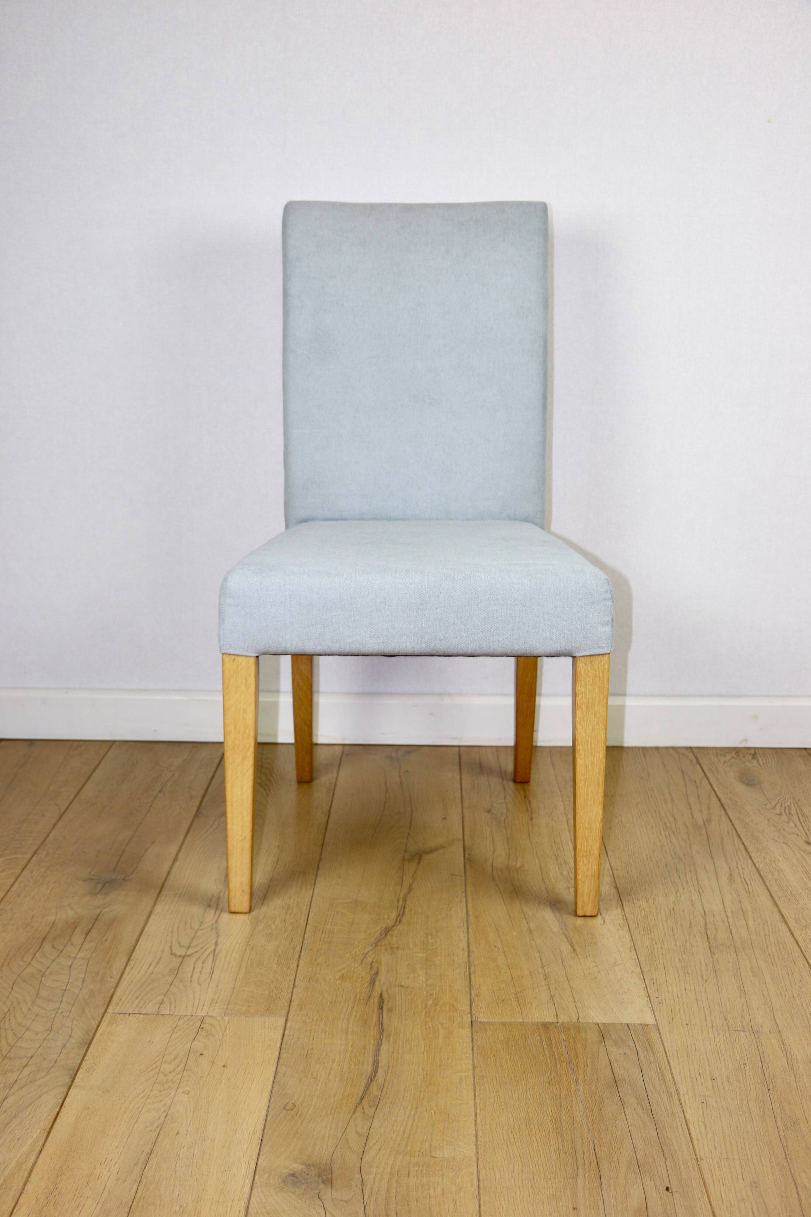 Oak chairs Ikea after renovation vintage blue-celadon-grey - 2 pieces - set