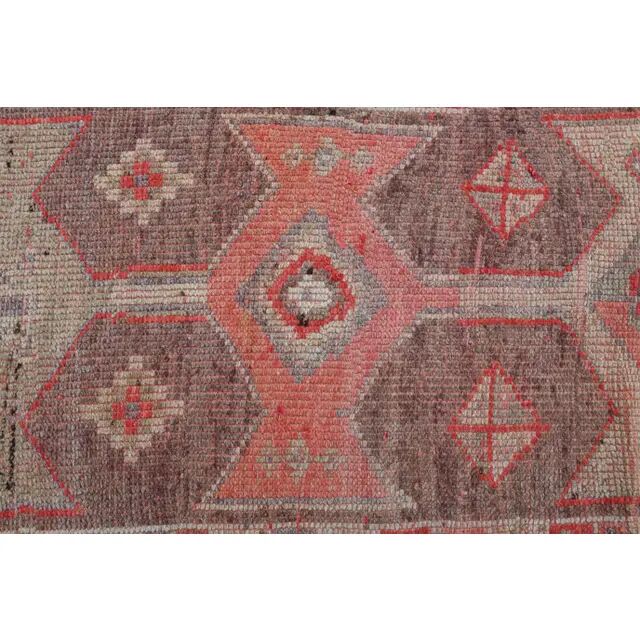 Pink Rainbow Turkish Vintage Handmade Woven Runner Rug 82x285