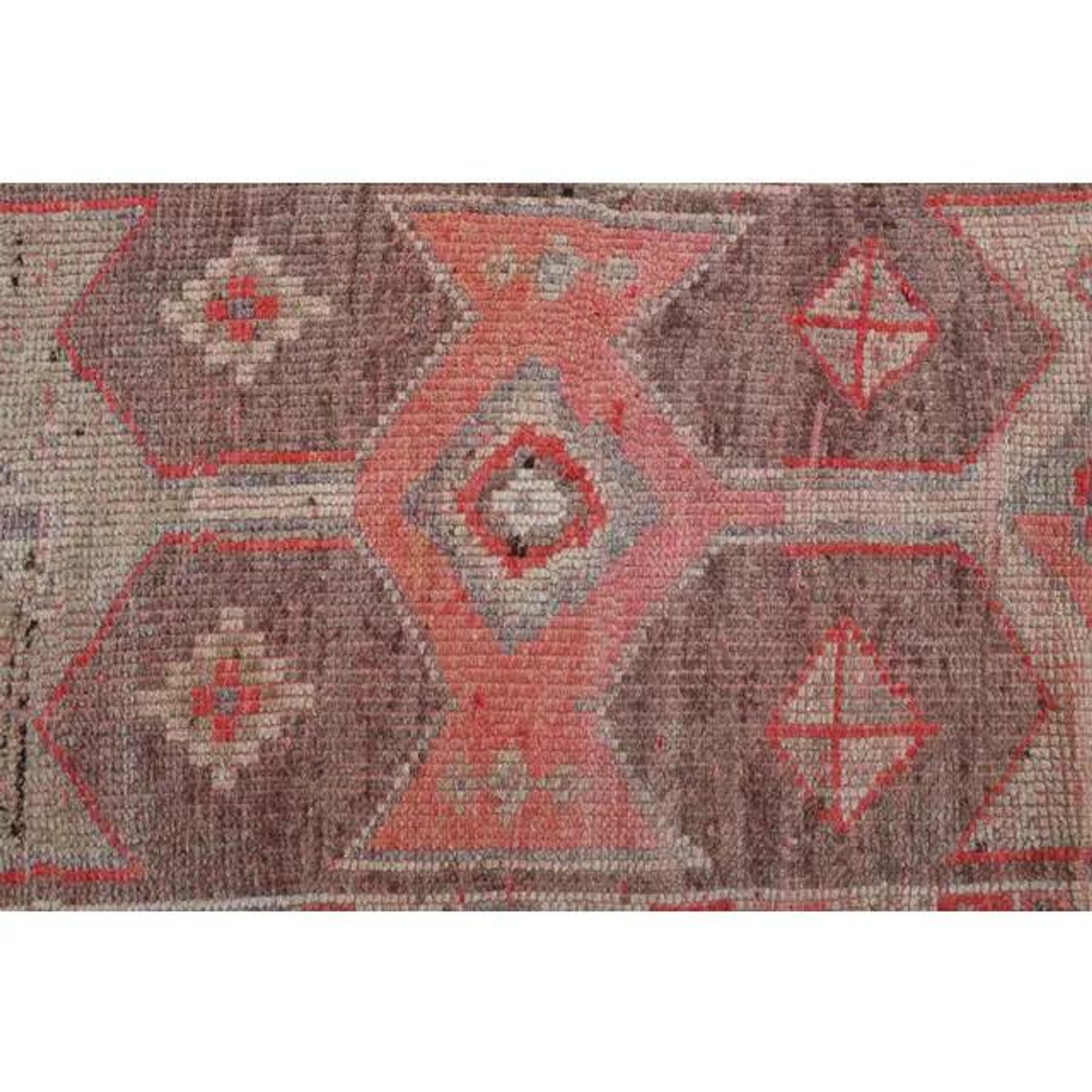 Pink Rainbow Turkish Vintage Handmade Woven Runner Rug 82x285