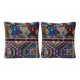 Set of 2 vintage kilim cushion covers 48x51 cm