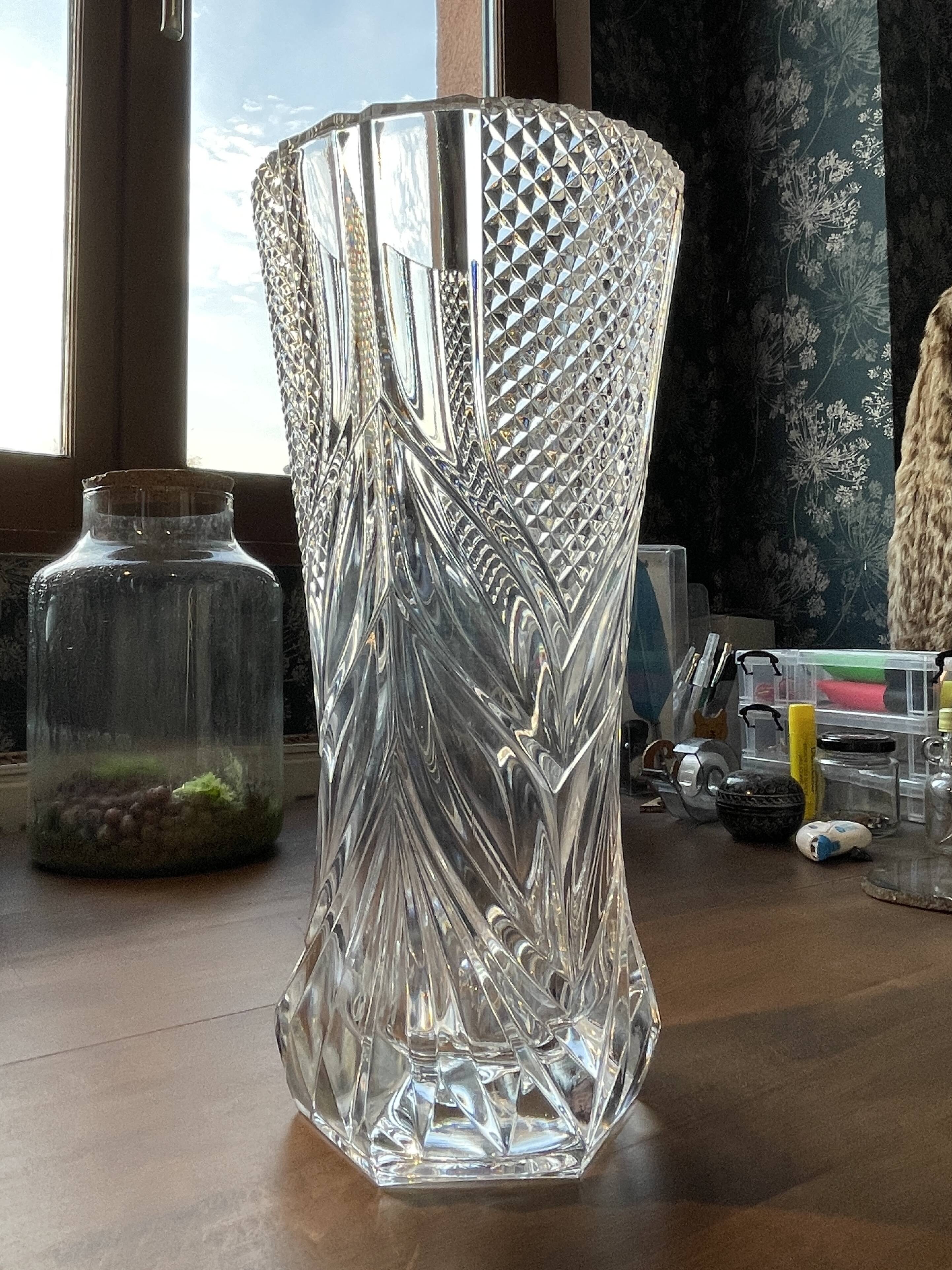 Massive vase Crystal d'Arques-Durand, series "Royale" (1950, France)