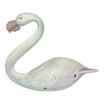 Pink flamingo vintage glass paste