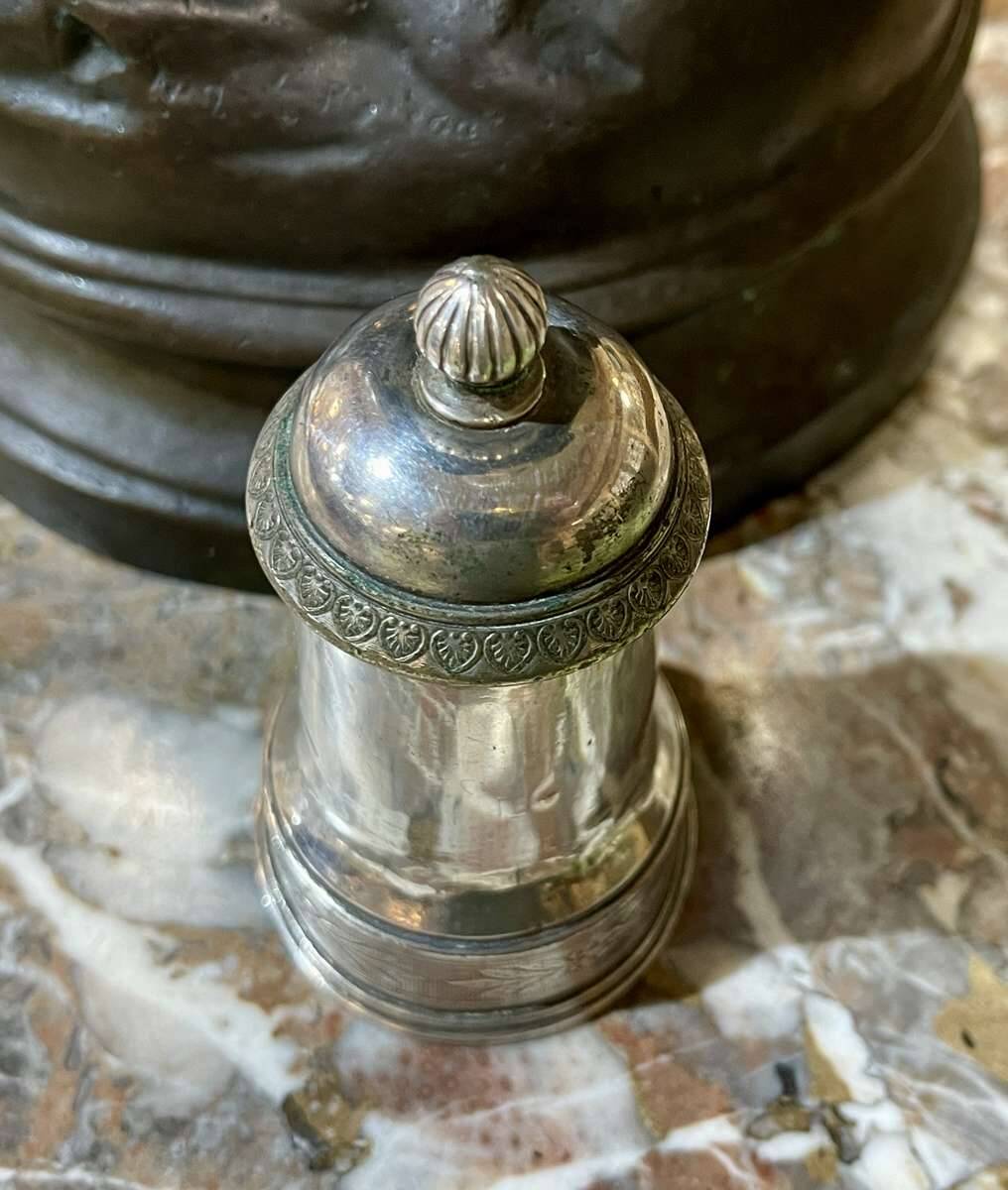 Silver-plated metal pepper mill by Christofle - early 20th century