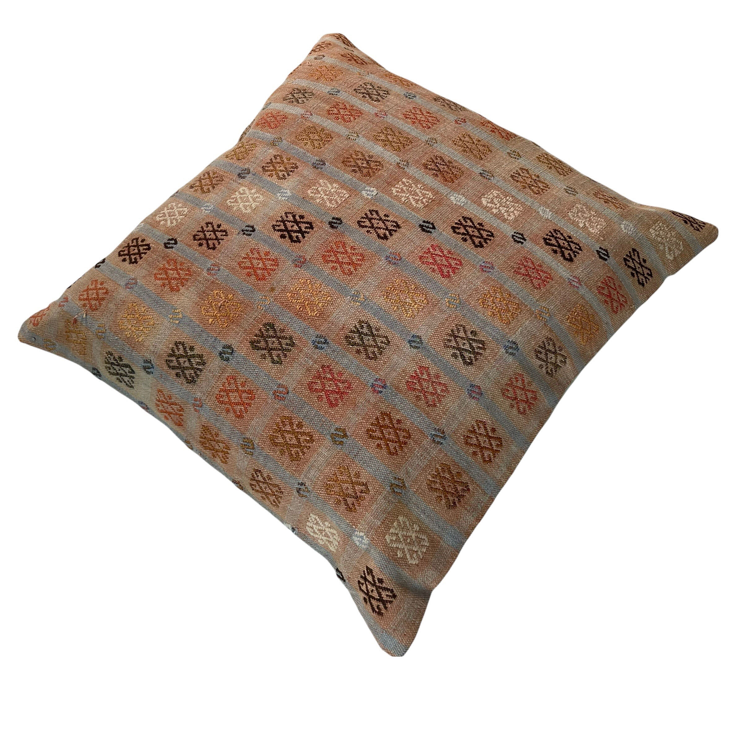Vintage Turkish KIlim Cushion Cover, 60x60 cm