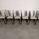 suite of 6 wooden chair and marbled grey white skai