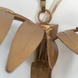 Wall lamp "bamboo" double fire lacquered metal old gold