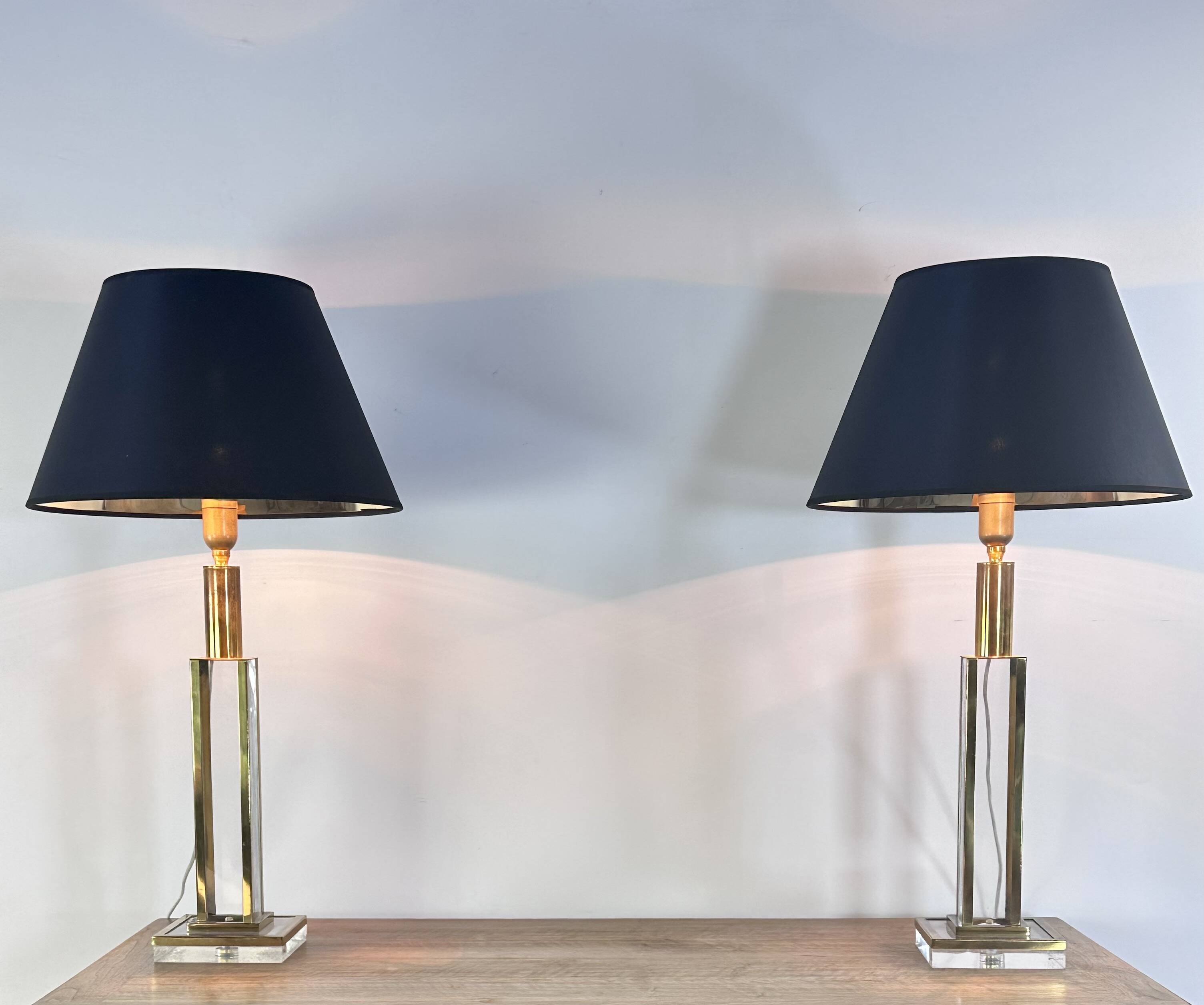 Lampes (la paire) italienne Hollywood regency 1970