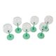 Set of 6 Vintage Luminarc Alsace Wine Glasses Narrow Green Base