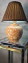 Lampe céramique style craquelé creme et ocre vernissé 37x26