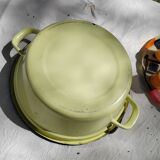 Yellow enamelled sheet metal basin 50/60s