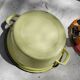Yellow enamelled sheet metal basin 50/60s