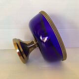 Vide poche bleu cobalt motif perlé